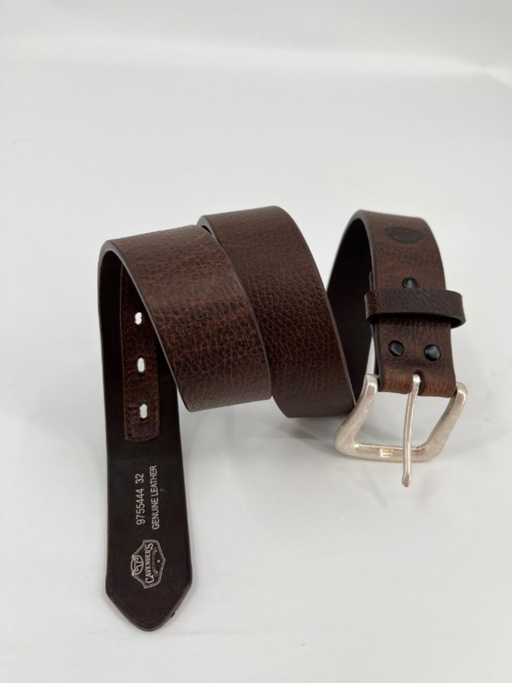 Cavender's Belt Brown Size 32 Genuine Leather Single Prong Casual Belt